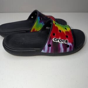 Crocs Classic Unisex 7/8 (M) 9/10 (W) Tie Dye Slide Sandals *READ DESCRIPTION*